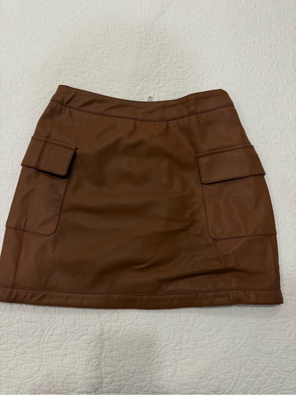 Forever 21 Brown Faux Leather Cargo Pocket Mini Skirt